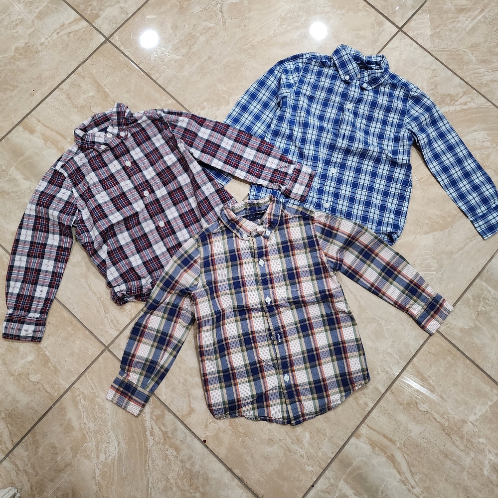Bundle of 3 Janie and Jack Plaid Long Sleeve Shirts